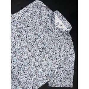 Johnnie-O Performance UPF 50 Short Sleeve Polo Shirt Size M Golf Rare AZ Print‎